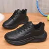 Nuevos Zapatos Deportivos para Hombre, Zapatos Casuales Impermeables de Cuero para Hombre, Zapatos Ligeros para Correr con Suela Suave Antideslizante, Zapatos Negros para Viaje