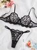 Conjunto de Lingerie Sexy de Renda Bordada Romântica em Formato de Coração Novo Estilo Ins Europeu e Americano Transfronteiriço com Aro de Aço para Mulheres