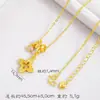 Loja de Ouro Mesmo Estilo Colar de Riqueza Instantânea Banhado a Ouro para Mulheres, Versátil e Elegante, Trevo de Quatro Folhas, Borboleta, Cabacinha, Bússola Colar Atacado
