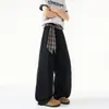 Pantalones cortos plisados de seda helada negros para hombre, estilo fino de verano con diseño de cinturón a cuadros, pantalones anchos de trabajo de estilo americano