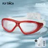 Gafas de Natación de Silicona, Marco Grande Electroplateado de Alta Definición, Antivaho, Impermeables, con Tapones para los Oídos Integrados, Gafas de Natación Unisex