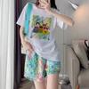 Traje Casual de Moda para Mujer Verano 2023 Nuevo Ciber Popular Reductor de Edad Elegante Camiseta de Manga Corta Shorts Traje de Dos Piezas a la Moda