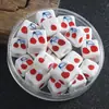 Cuentas Cerámicas Cuadradas Impresas de Cerezas Pintadas a Mano con Agujero Grande para Collar Pulsera Materiales DIY Cuentas Sueltas Cuentas Cuadradas Grandes