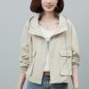 Chaqueta Corta Estilo Occidental Pequeña Reductora de Edad con Capucha para Mujer Nueva de Primavera y Otoño 2024 Top de Chaqueta Casual Ajustada
