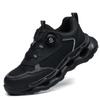 Zapatos de Protección Laboral para Hombre, Malla Grande Transpirable, Ligeros, Aislados, Aptos para Pasar por Detectores de Seguridad, Zapatos con Botón Giratorio, Zapatos de Protección Laboral Transfronterizos