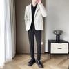 Traje Pequeño Textil de Marca de Moda Chaqueta de Hombre Primavera y Otoño Nuevo Maduro Ligero Viento Rufián Guapo Moderno Casual Traje dk Uniforme Top