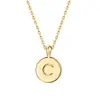 Collar de 26 Letras de Amazon Colgante de Moneda Personalizado Cadena Simple Versátil Joyería Regalo para Mujer Colgante de Letra