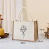Bolsa de Patchwork de Lona, Bolsa de Yute para Niños Personalizada de Graffiti DIY, Bolsa de Regalo sin Estampar, Bolsa de Lona
