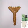 Peine Masajeador de Cuerno de Sándalo Verde para Masaje Facial y Corporal, Herramienta de Masaje de Belleza de Cuerno