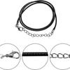 Cadena de extensión de 45+5 cm, 1,5 mm de diámetro, cuerda de cera coreana, cuerda de cuero, aleación, accesorios para collares y joyas.