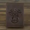 Estuche de Cuero Auténtico Ancient Chaoke para Licencia de Conducir para Regalos de Amigos Retro Piel de Vaca de Primera Capa Bolso Multifuncional para Identificación Estuche para Tarjetas