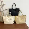 Bolsa de Lona 2026 Verano Nuevo Estilo Bolso de Mano Simple con Letras Estilo Coreano Versátil Informal Gran Capacidad Bolsa de Lona