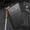 Estuche para Cigarrillos con Parche Metálico y Mechero, Gran Capacidad para Veinte Cigarrillos Delgados, Estuche Personalizado con Apellido