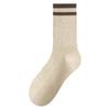 Outono e Inverno nova listra meias masculinas de panturrilha simples série marrom respirável absorvente de suor meias esportivas meias longas de algodão meias Zhuji meias