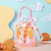 Bolsa de Regalo para el Festival de Medio Otoño Modelo Nuevo 2024, Caja de Regalo de Lujo para Pasteles de Luna, Caja de Empaque Portátil Mini para Pasteles de Luna de Nieve, Vacía