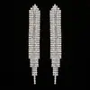 Pendientes de Borlas Estilo Europeo y Americano para Mujer, Nuevos Pendientes de Cadena Garras con Pedrería, Pendientes de Diamantes Completos para Banquetes de Boda de Comercio Exterior E449
