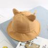 Sombrero de pescador para niños, estilo coreano, para hombres y mujeres, con orejas de gato de dibujos animados, informal, para primavera y verano, color sólido