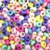 Contas Redondas com Furo Grande de 6-16mm Cor Macaron Contas Acrílicas Materiais para Miçangas DIY Artesanal Infantil Cor Doce Contas Soltas