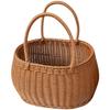 Cesta de Piquenique Quadrada com Alça Trançada de Plástico Rattan Sintético Cesta de Compras de Plástico Rattan Sintético Cesta de Legumes Cesta para Colher Frutas