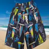 Pantalones Cortos de Playa, Pantalones Cortos Finos de Cinco Puntos, Pantalones Casuales Deportivos, Pantalones Cortos Finos de Secado Rápido con Estampado Ins, Pantalones Cortos para Hombre, Estilo Delgado de Verano