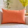 Funda de almohada de lino de color sólido simple nórdico sin relleno Almohada lumbar rectangular de oficina Cojín de sofá Cojín Personalización