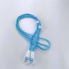 Cuerda de correa para el hombro de concha transparente de doble cabeza al por mayor, ajustable, poliéster, clip trasero para insertar teléfono móvil, cordón diagonal tejido anudado
