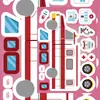 8 piezas de collage de coche DIY tarjeta trasera para teléfono móvil caja de almacenamiento para cuaderno pegatinas decorativas lindas para computadora