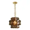 Lámpara colgante de cristal de lujo ligero estilo francés para dormitorio, lámpara de noche vintage, diseñador Murano para entrada, pasillo, balcón