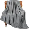 Manta de franela para comercio exterior transfronterizo para siestas en la oficina, manta de felpa lujosa, ligera y cómoda, gris oscuro