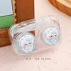 Estuche para Lentes de Contacto de Gato de Dibujos Animados, Caja de Almacenamiento Linda para Gafas de Niña, Estuche de Lentes de Contacto de Alta Gama con Tapa Antivuelco