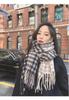 Otoño e Invierno nuevo clásico pata de gallo cachemira-como bufanda a cuadros para mujer casual combinable cálido chal a cuadros británico