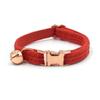 Collar de gato de pana rojo calabaza con lazo estilo INS Viento transfronterizo una generación de collar de gato letras pajarita de gato
