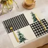 Manteles individuales navideños más vendidos de Amazon, decoraciones de ambiente de restaurante, manteles individuales de lino estampados resistentes al calor, manteles individuales estilo occidental, venta al por mayor