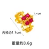 Anillo Mariposa Flor Estilo Étnico de Moda, Elegante Oro de Arena Vietnamita Incrustado con Corona de Circonita Anillo Hueco para Dedo Índice Suministro de Joyería