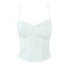 2025 Novo Estilo Francês Garota Popular Senso Peça Externa Espinha de Peixe Slim Base Corselet Renda Bordada Pequeno Camisole Colete