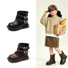 Botas Martin para Niñas 2026 Otoño/Invierno Nuevas Botas Infantiles para Niños Medianos y Grandes Botines para Niñas Botas Pequeñas de Cuero con Suela Gruesa Retro