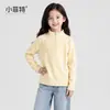 Fábrica de Ropa Infantil Xiaofei 2026 nueva camiseta básica de manga larga de invierno para niñas, top casual para niños mayores