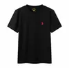 Camiseta de Manga Corta para Hombre de Comercio Exterior de Verano Rl con Logo de Caballo, Color Sólido, Corte Ajustado, Bordada, Talla Europea, Logo Olo, Algodón Puro, Cuello Redondo, Versátil P