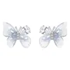 Pendientes de Mariposa Azul Degradado con Aguja de Plata S925 para Mujer 2026 Estilo Nuevo de Primavera Pendientes de Flor Elegantes Pendientes de Diseño Nicho
