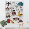 Tela Colgante de Animales Lindos de Dibujos Animados con Graffiti para Casa de Alquiler Cubierta de Pared para Sombreado Tela de Pared de Fe Pintura Decorativa Tela de Fondo con Sentido Avanzado