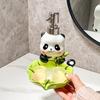 Al por mayor Lindo Panda Multifuncional Drenaje Cerámica Botella Dispensadora de Gel Antibacterial para Manos Baño Sub-Botella de Gel de Ducha Hotel Caja de Jabón