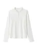 Moda Feminina Lulu Style Jovem Elegante Gola Boneca Primavera 2026 Nova Clássica Versátil Camiseta de Manga Longa