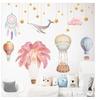 Pegatinas de pared de globo aerostático de plumas para sala de estar, dormitorio, pegatinas decorativas autoadhesivas AY10138 globo de plumas