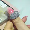 Explosiones en Vivo Transfronterizas Anillo de Estrella Ginsky de Lujo Juego Completo con Circonita Joyería de Cobre Anillo de Lujo Ligero para Mujer F1505