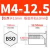 Bso-M4 Agujero Inferior 6.0 Acero al Carbono Galvanizado Pasador de Presión Hexagonal Tuerca de Presión Tornillo Varilla Roscado Completamente