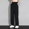 Calça social masculina nova de verão com caimento largo perna larga perna reta solta casual calça longa de seda gelada secagem rápida calça de terno primavera e outono