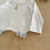 Blusa Camiseta Manga Longa Cartoon para Meninas 2026 Outono Nova Fofa Fashionável Solta Camisa Básica para Bebês Meninas