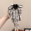 Presilha de Cabelo com Laço Estampado Floral Estilo Francês para Mulheres, Adiciona Volume na Parte de Trás da Cabeça, Prendedor de Cabelo Elegante e Estiloso