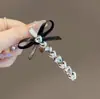 Grampo de Cabelo de Laço de Luxo Leve de Alta Qualidade Moda Versátil Diamante Brilhante Mechas Cabelos Quebrados Laterais Grampo Bico de Pato Acessórios de Cabelo para Mulheres