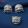 Accesorios de Plata de Ley 999 Pie de Plata Danza del Ábaco León Colgante Accesorios Vintage Viejo 3D Plata Dura Materiales Hechos a Mano DIY